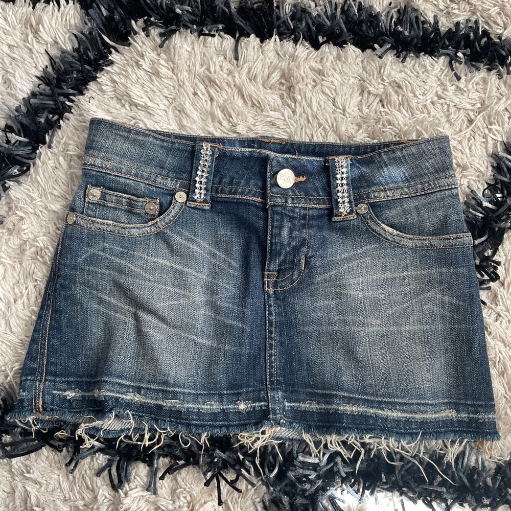 Vintage denim mini skirt